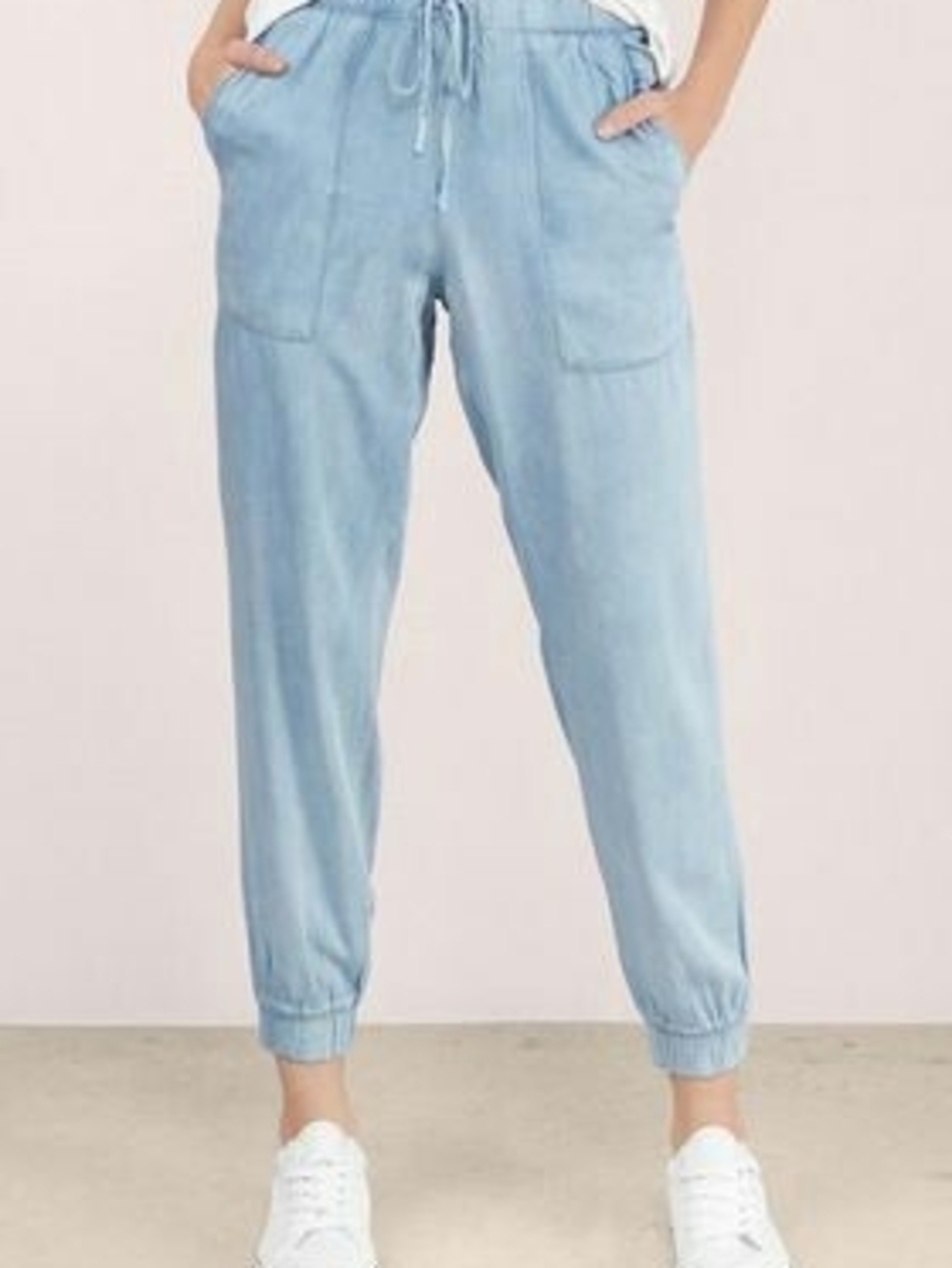 Athleta Light Blue Drawstring Jogger Pants
